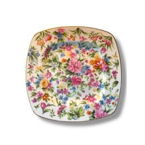 Chintz Pattern Porcelain Plate Ardalt Japan Square